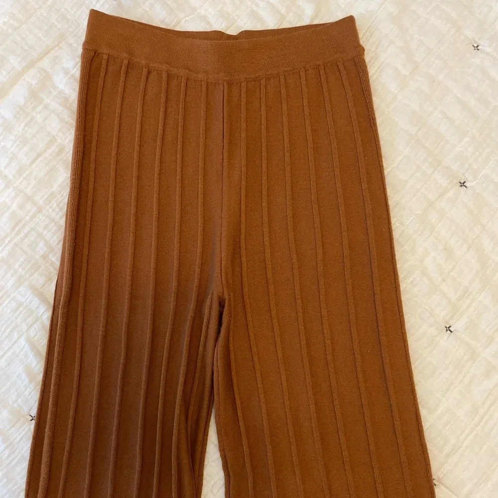 ASCOT + HART Josie Rib Knit Wide Leg Crop Sweater Pant Size M - Picture 6 of 12
